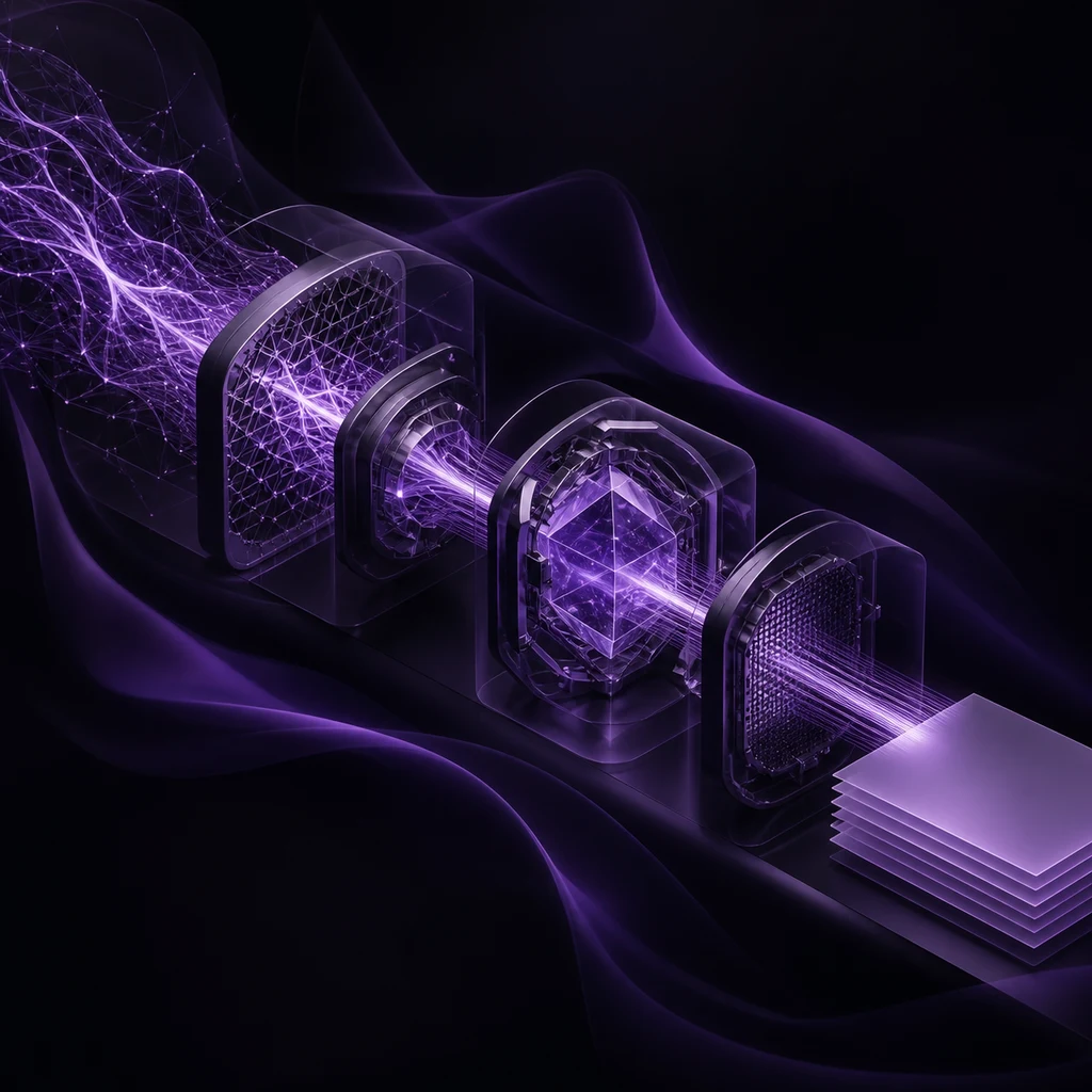 Purple Scorch pipeline transforming web signals into clean documents